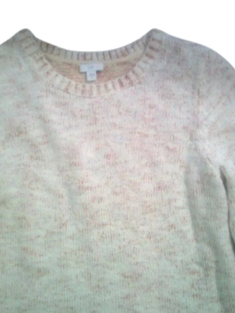 J. Jill Crew Neck Pull Over Sweater multi-fleck  speckled knit Size Medium